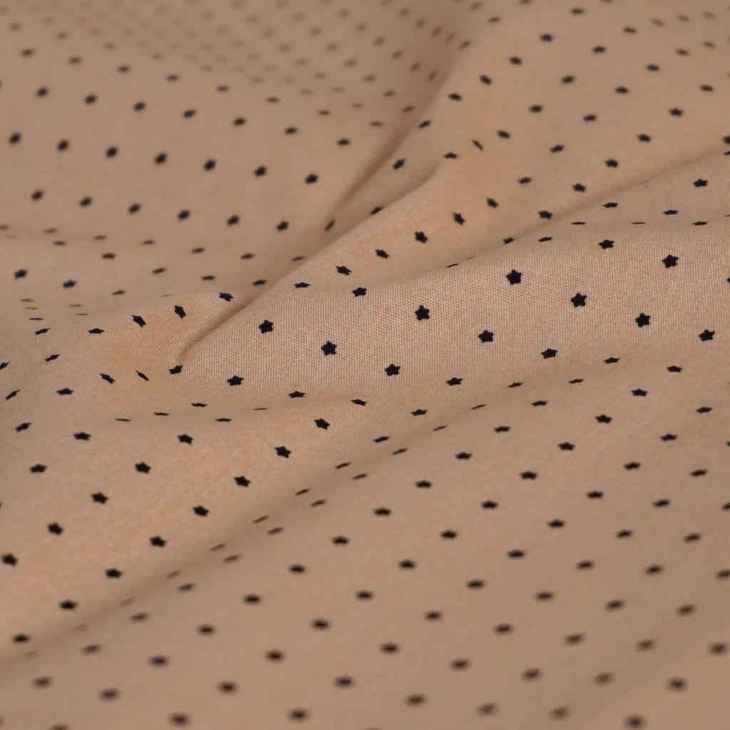 Baumwollstoff Stretch aprictot schwarze Ministernchen